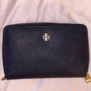 Navy Blue Tory Burch Wallet